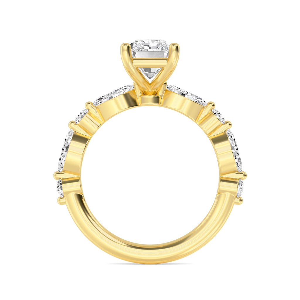 The Lucia 2.78ctw Emerald cut Lab Grown Diamond Engagemnt Ring