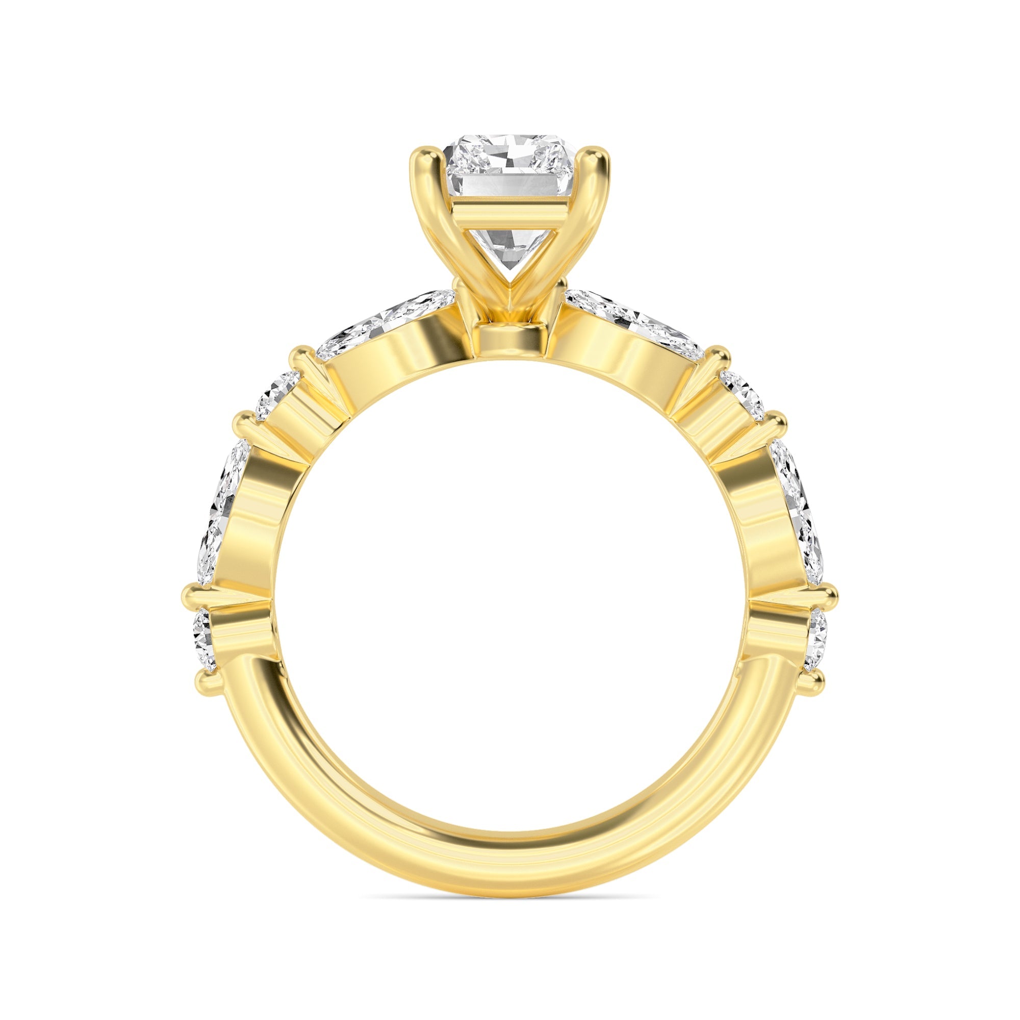 The Lucia 2.78ctw Emerald cut Lab Grown Diamond Engagemnt Ring