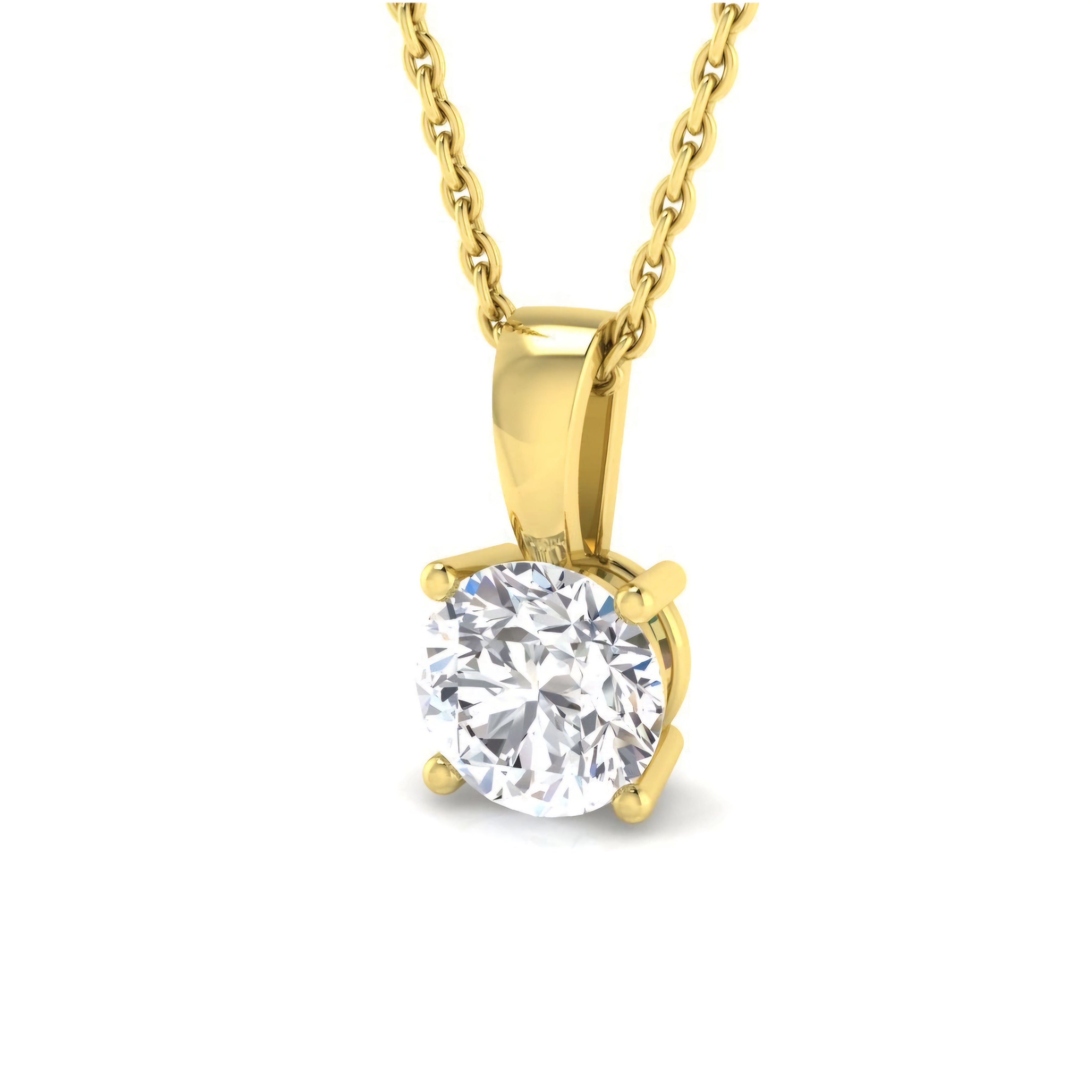 1.00ct Lab Grown Diamond Round Solitaire Pendant Necklace