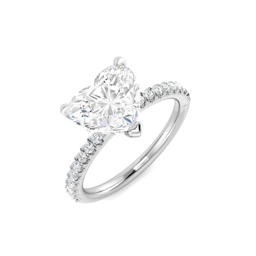 The Victoria 2.35ctw Heart cut Lab Grown Diamond Hidden Halo Engagement Ring