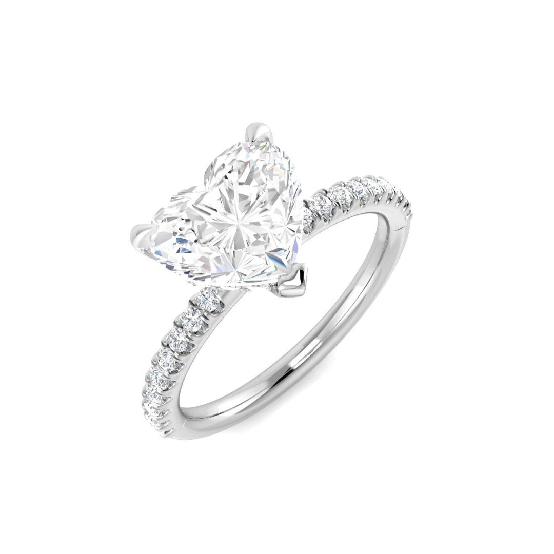 The Victoria 2.35ctw Heart cut Lab Grown Diamond Hidden Halo Engagement Ring
