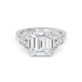 4.00ctw Asscher cut and Trilliant Lab Grown Diamond Trilogy Engagement Ring
