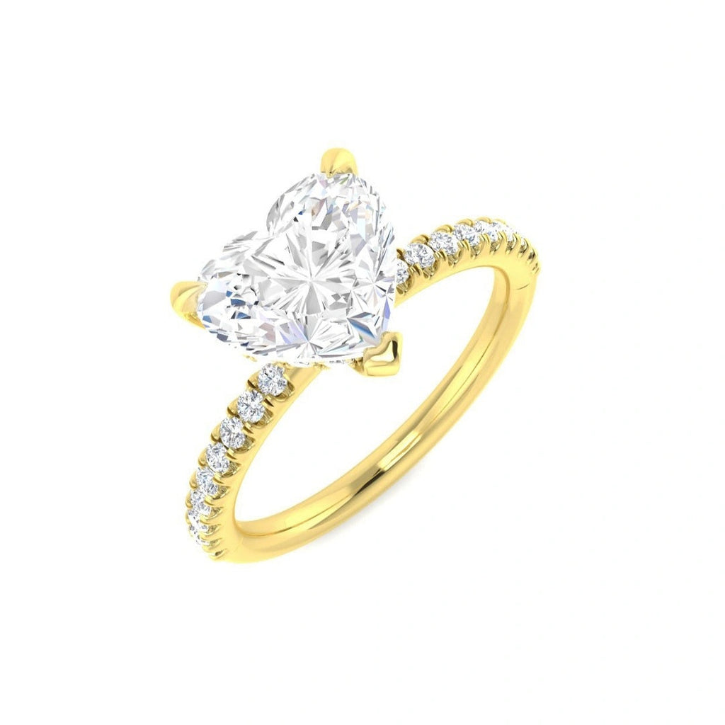 The Victoria 2.35ctw Heart cut Lab Grown Diamond Hidden Halo Engagement Ring