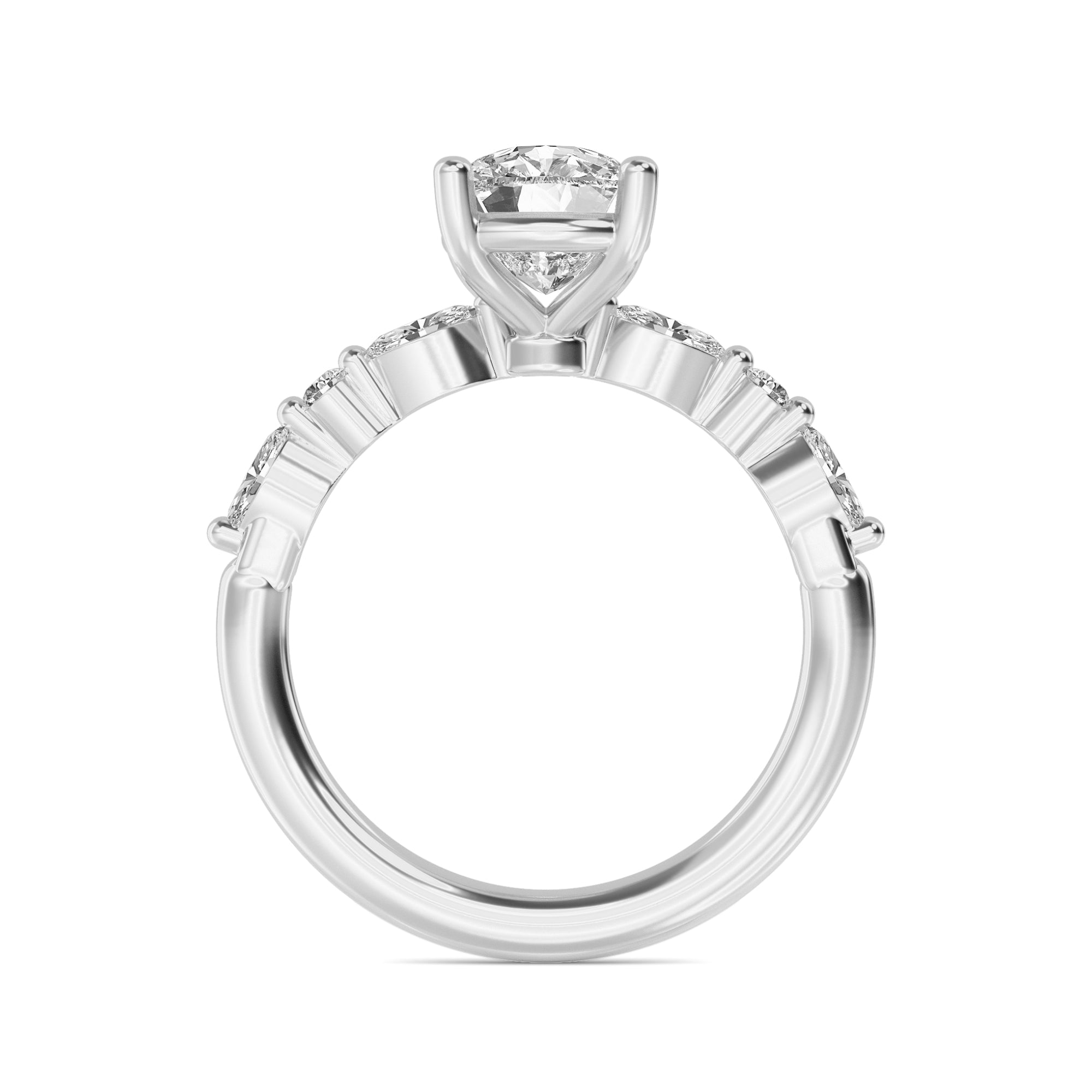 The Lucia 1.30ctw Cushion cut Lab Grown Diamond Engagement Ring