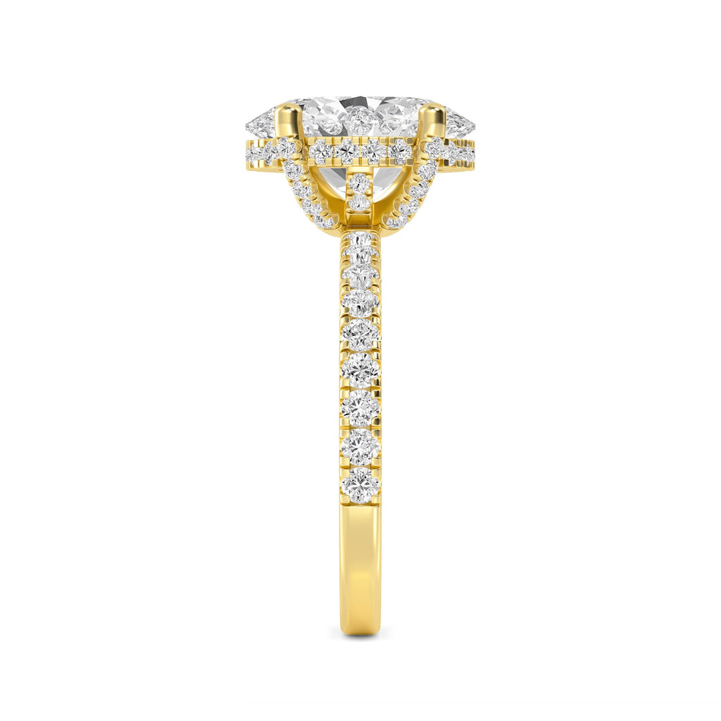 The Natasha 3.70ctw Oval cut Lab Grown Diamond Hidden Halo Engagement Ring