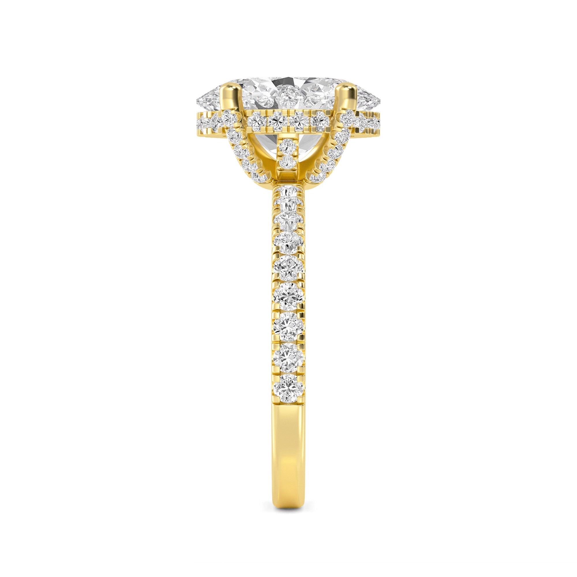 The Natasha 3.70ctw Oval cut Lab Grown Diamond Hidden Halo Engagement Ring