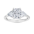 2.00ctw Radiant and Trilliant cut Lab Grown Diamond Trilogy Engagement Ring