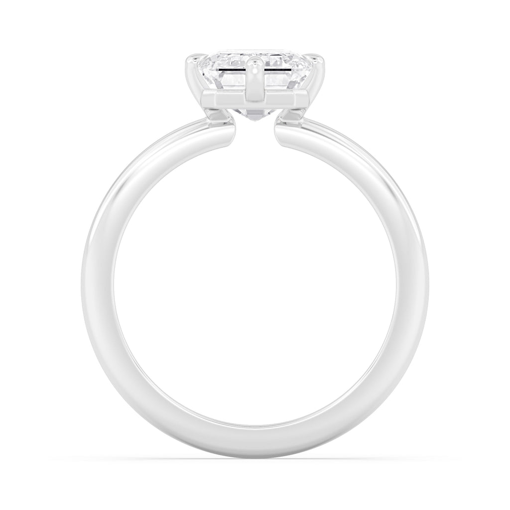 3.00ct Emerald cut Lab Grown Diamond Solitaire Compass Engagement Ring