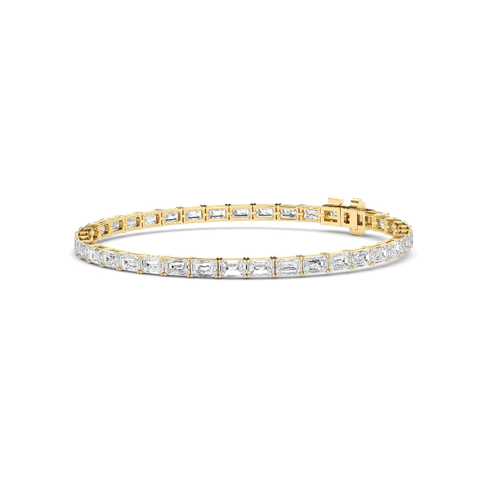 7.00ct Lab Grown Diamond Emerald cut East-West Tennis Bracelet