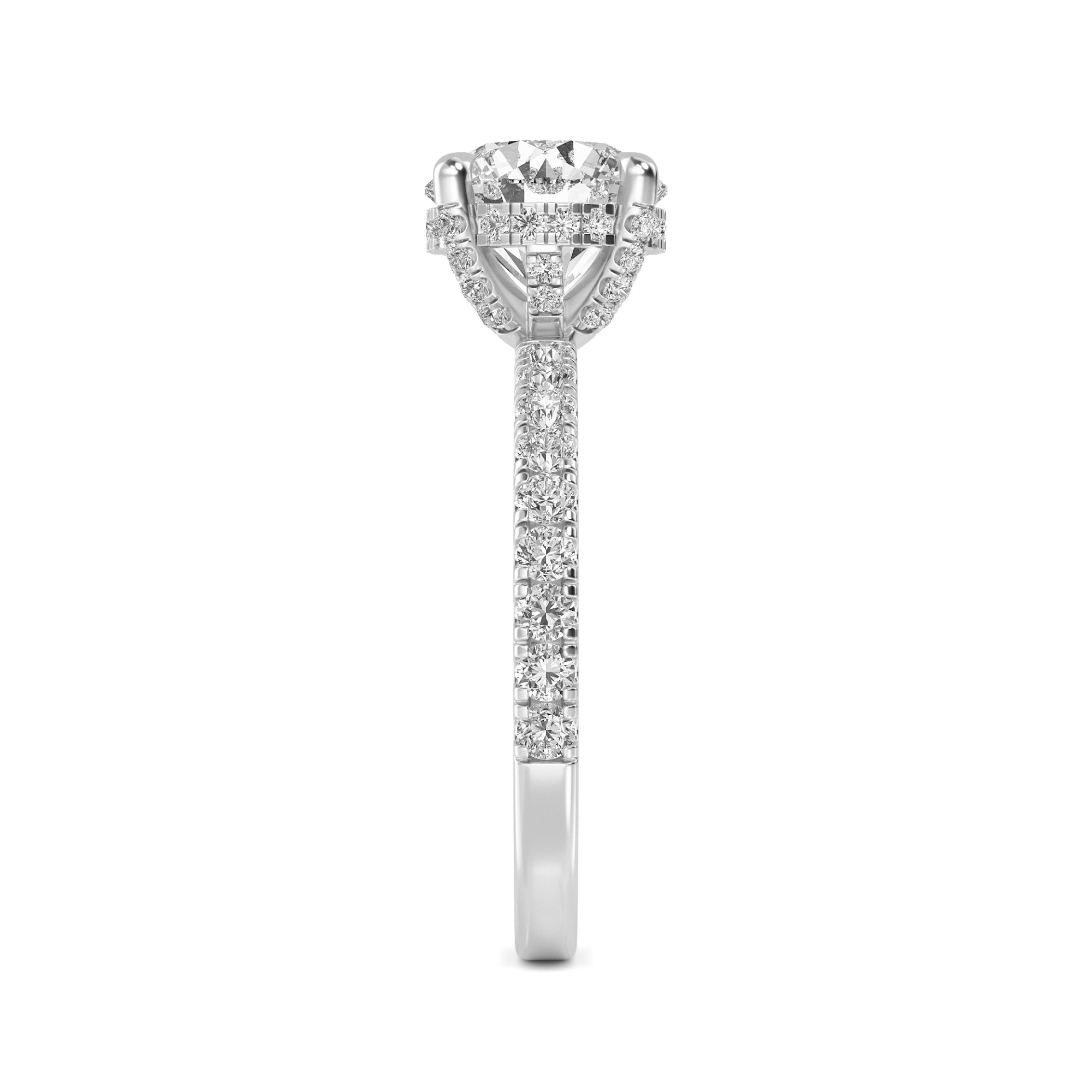 The Natasha 2.70ctw Round cut Lab Grown Diamond Hidden Halo Engagement Ring