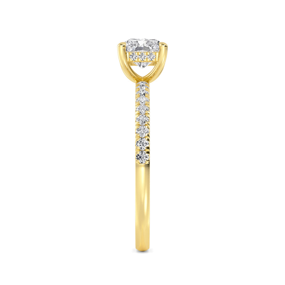 The Amanda 2.28ctw Radiant cut Lab Grown Diamond East-West Hidden Halo Engagement Ring