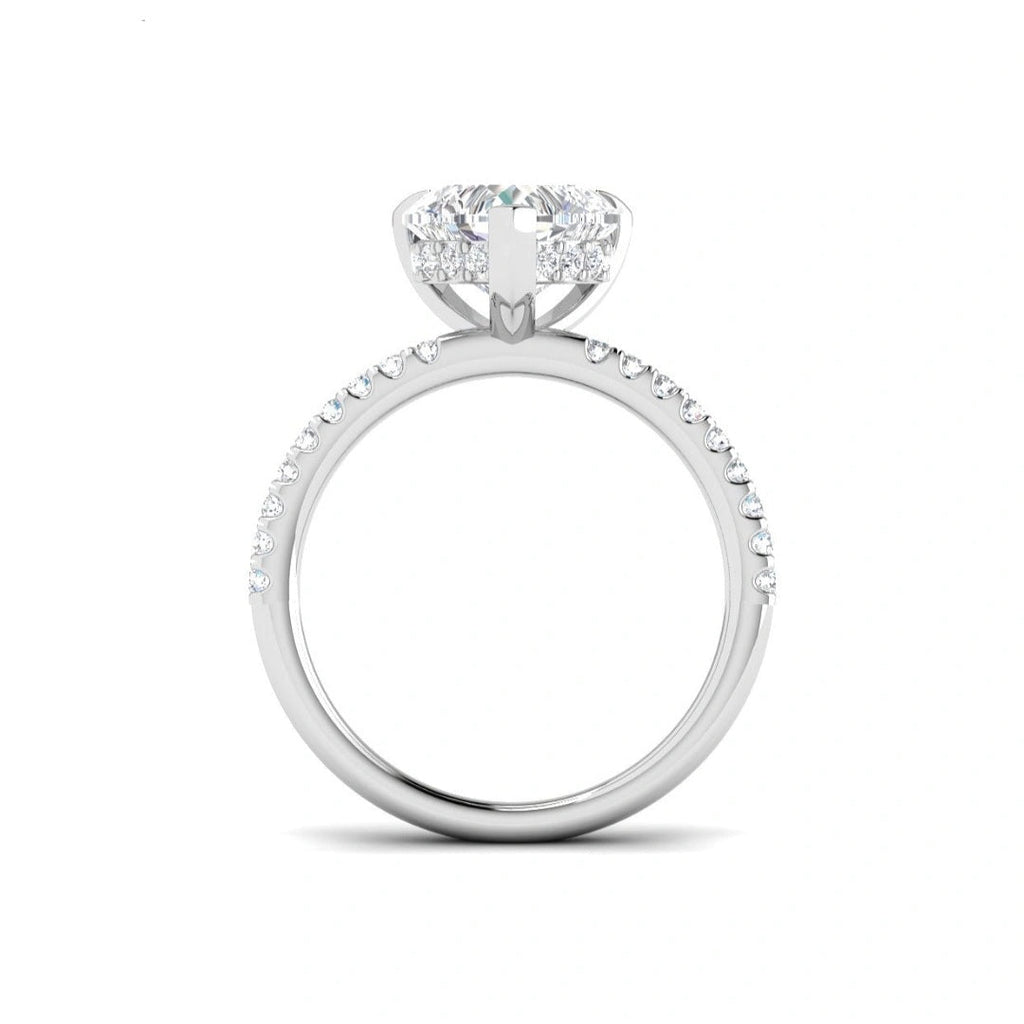 The Victoria 2.35ctw Heart cut Lab Grown Diamond Hidden Halo Engagement Ring