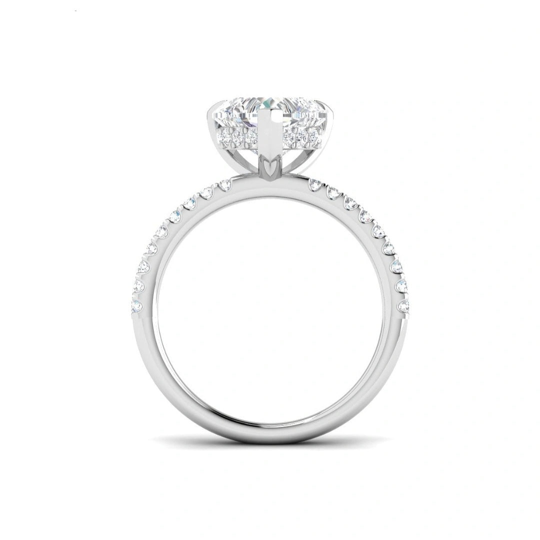 The Victoria 2.35ctw Heart cut Lab Grown Diamond Hidden Halo Engagement Ring