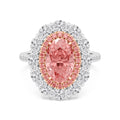 4.84ctw Oval cut Pink Lab Grown Diamond Exceptional Halo Engagement Ring