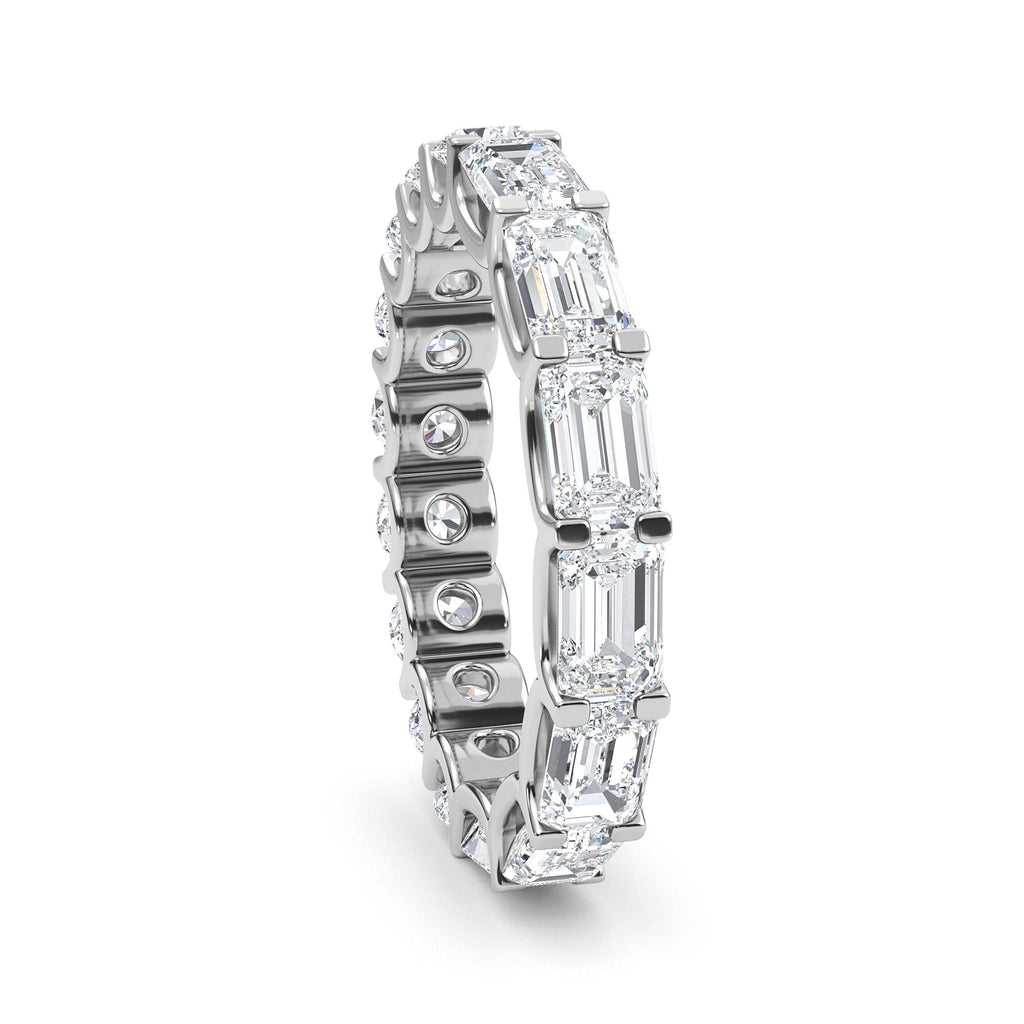 2.76ct Emerald and Round cut Half and Half Full Eternity Ring