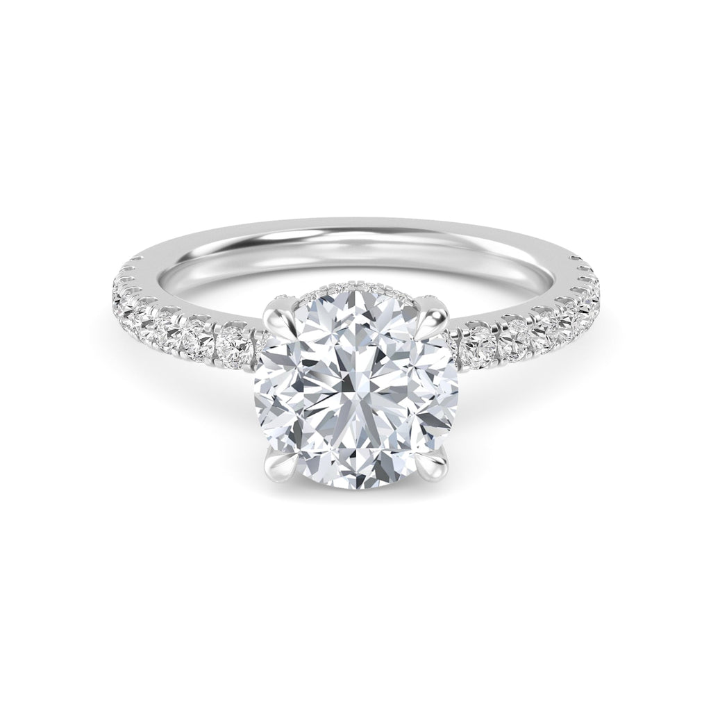 The Natasha 2.70ctw Round cut Lab Grown Diamond Hidden Halo Engagement Ring