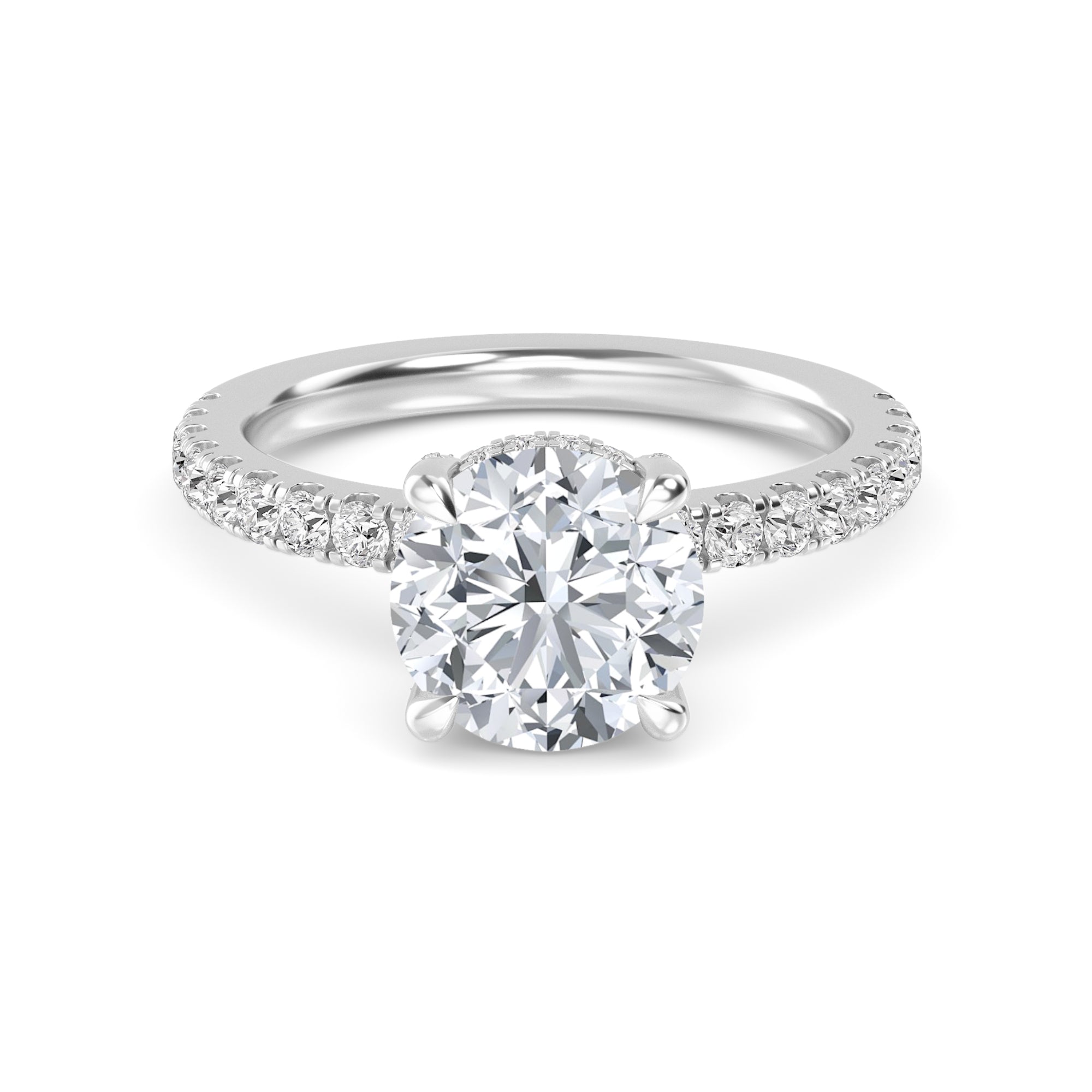 The Natasha 2.70ctw Round cut Lab Grown Diamond Hidden Halo Engagement Ring