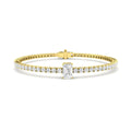 4.60ct Lab Grown Diamond Emerald Accent Tennis Bracelet in 9k Gold