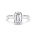 3.00ct Emerald cut Lab Grown Diamond Solitaire Compass Engagement Ring