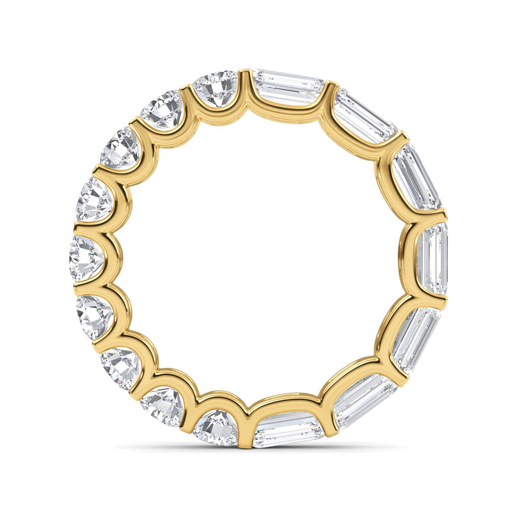 2.76ct Emerald and Round cut Half and Half Full Eternity Ring