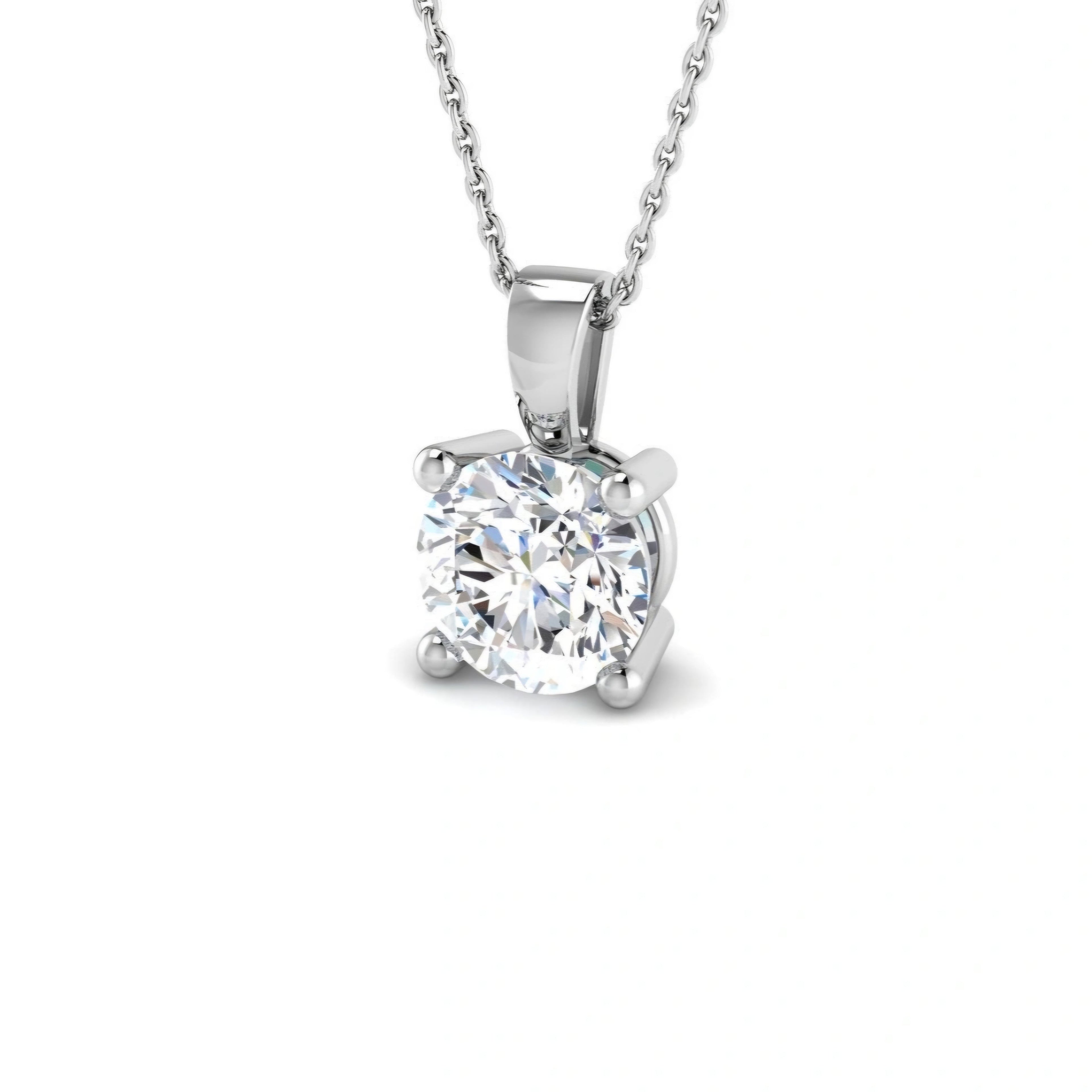 2.00ct Lab Grown Diamond Round Solitaire Pendant Necklace