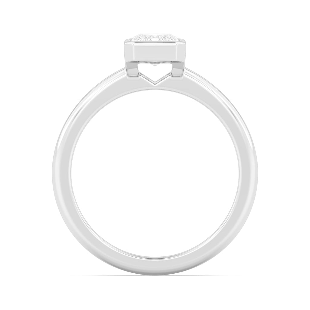 1.50ct Radiant cut Lab Grown Diamond Bezel Solitaire Engagement Ring