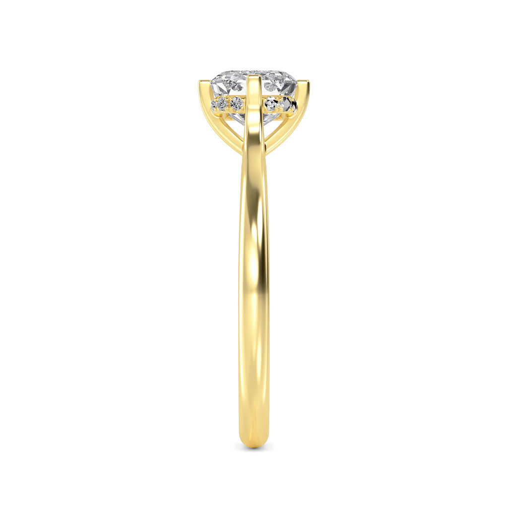 2.00ct Emerald cut Lab Grown Diamond Solitaire East-West Compass Setting Engagement Ring