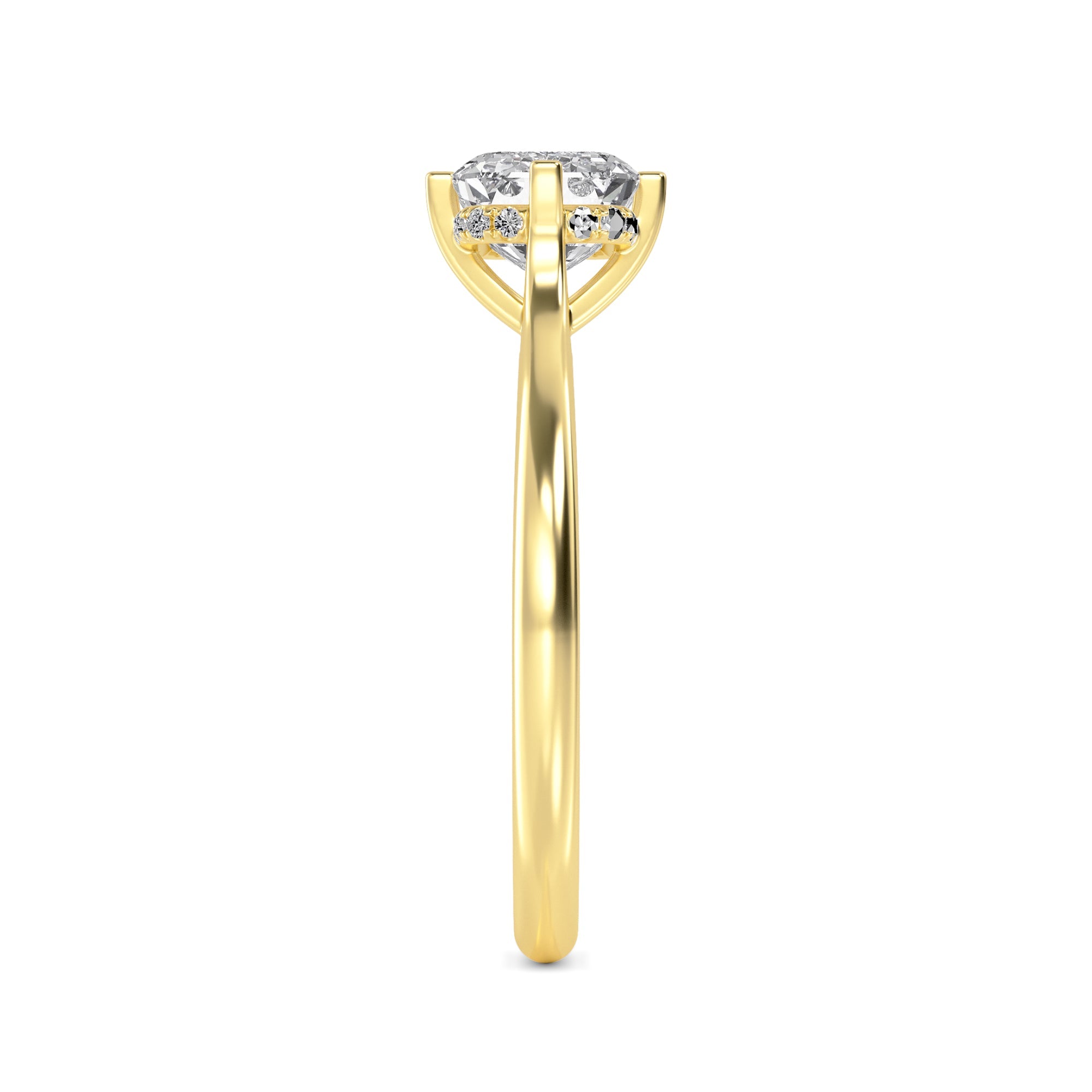 2.00ct Emerald cut Lab Grown Diamond Solitaire East-West Compass Setting Engagement Ring