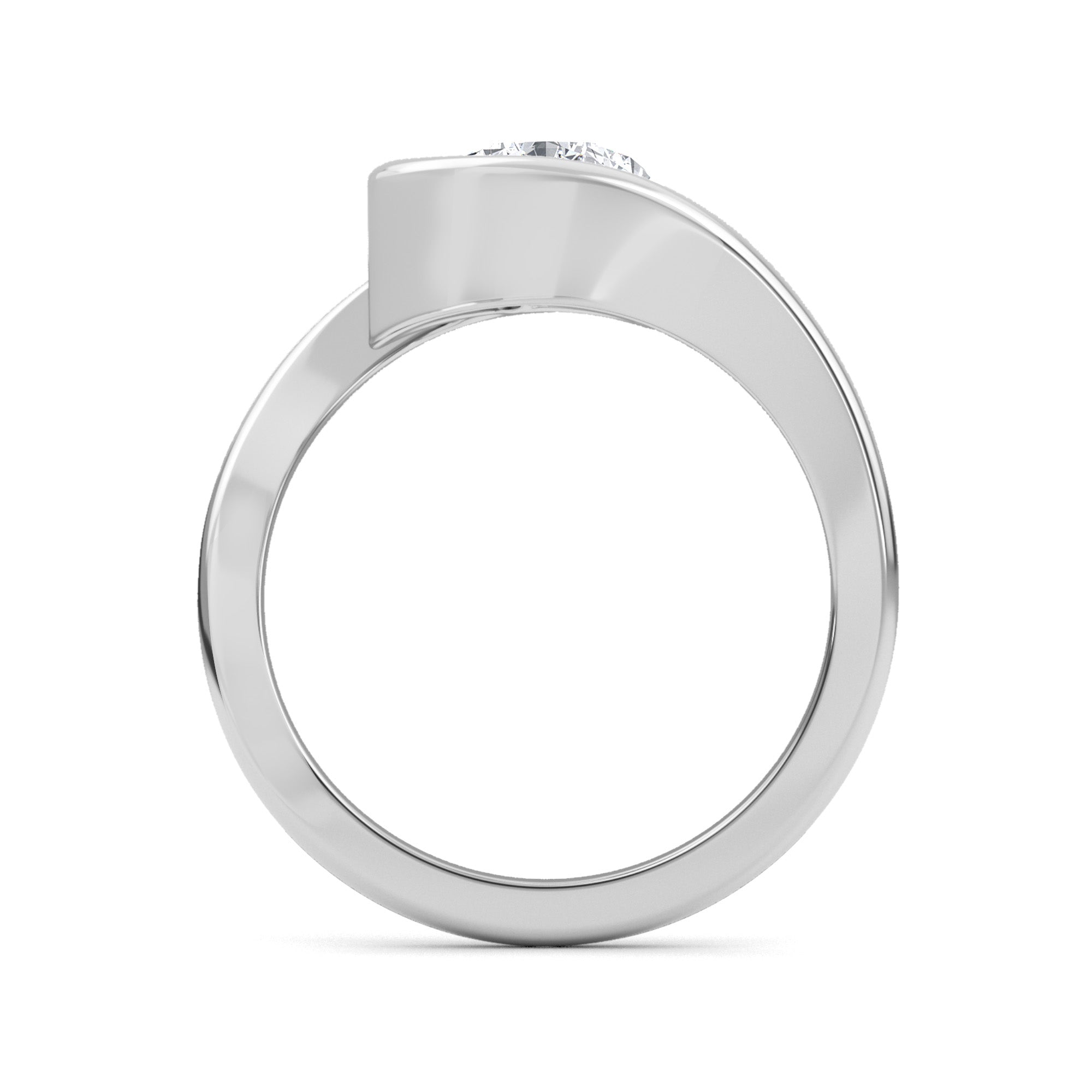 2.00ctw Pear cut Lab Grown Diamond Wave Engagement Ring