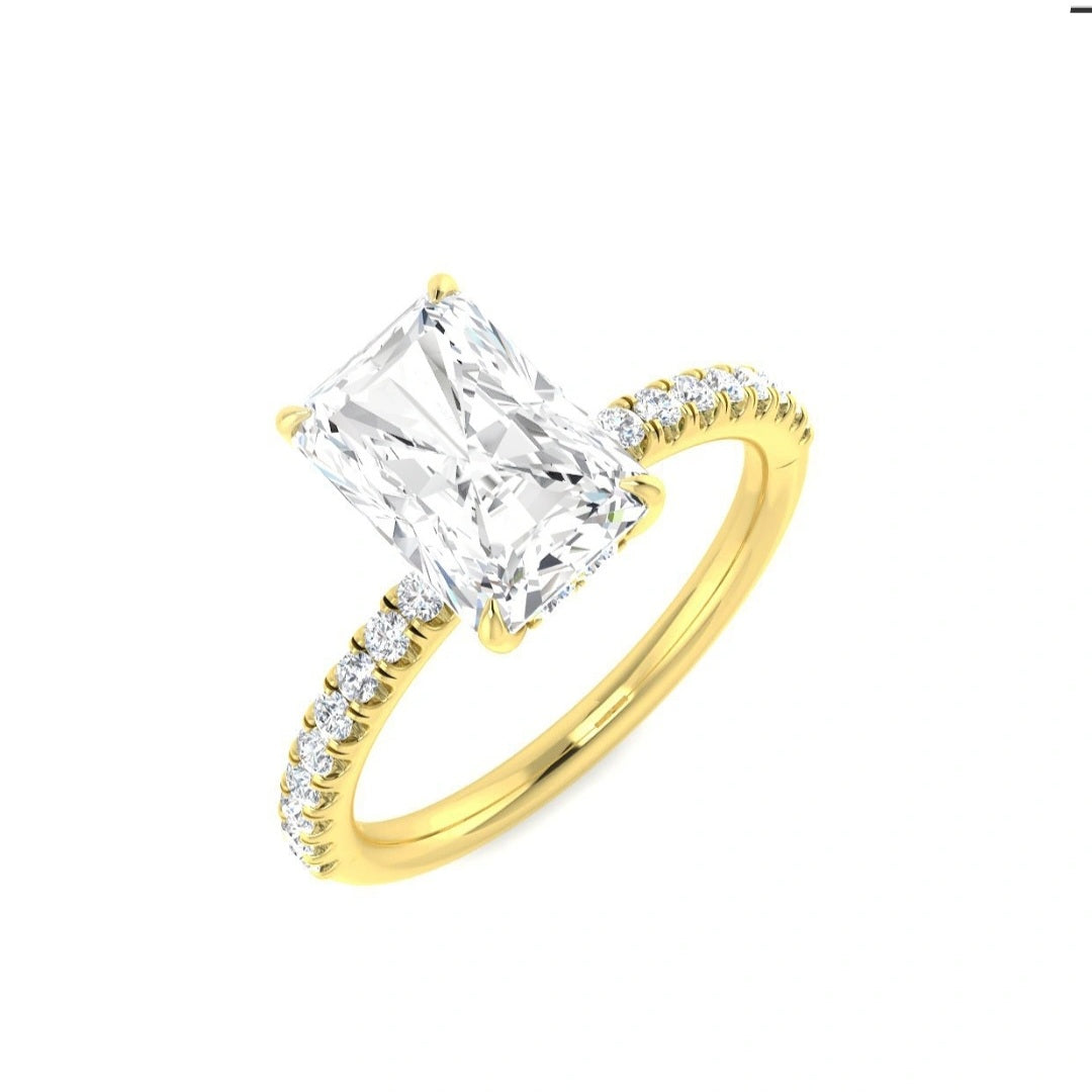 The Victoria 2.35ctw Radiant cut Lab Grown Diamond Hidden Halo Engagement Ring