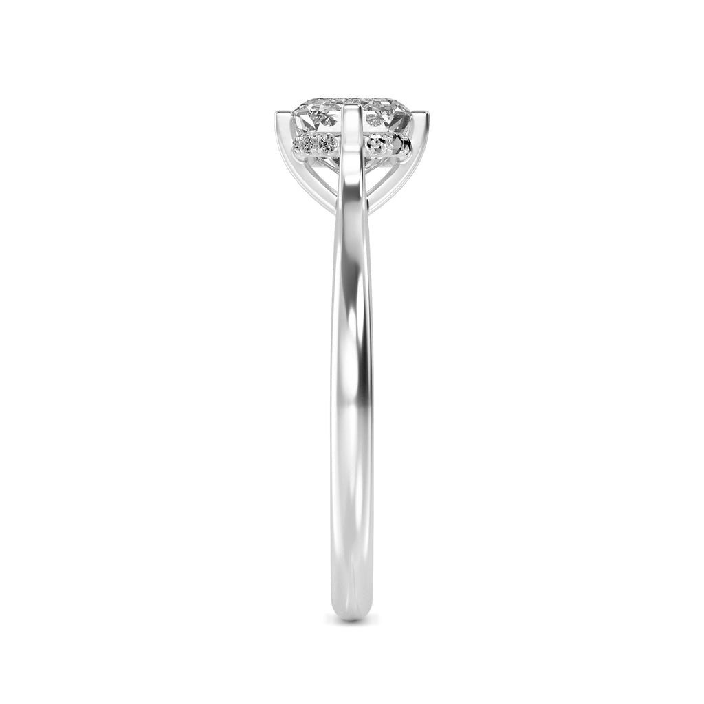 2.00ct Emerald cut Lab Grown Diamond Solitaire East-West Compass Setting Engagement Ring
