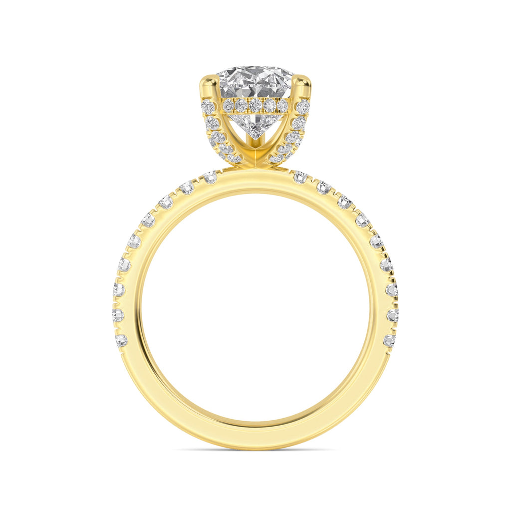 The Natasha 3.70ctw Pear cut Lab Grown Diamond Hidden Halo Engagement Ring