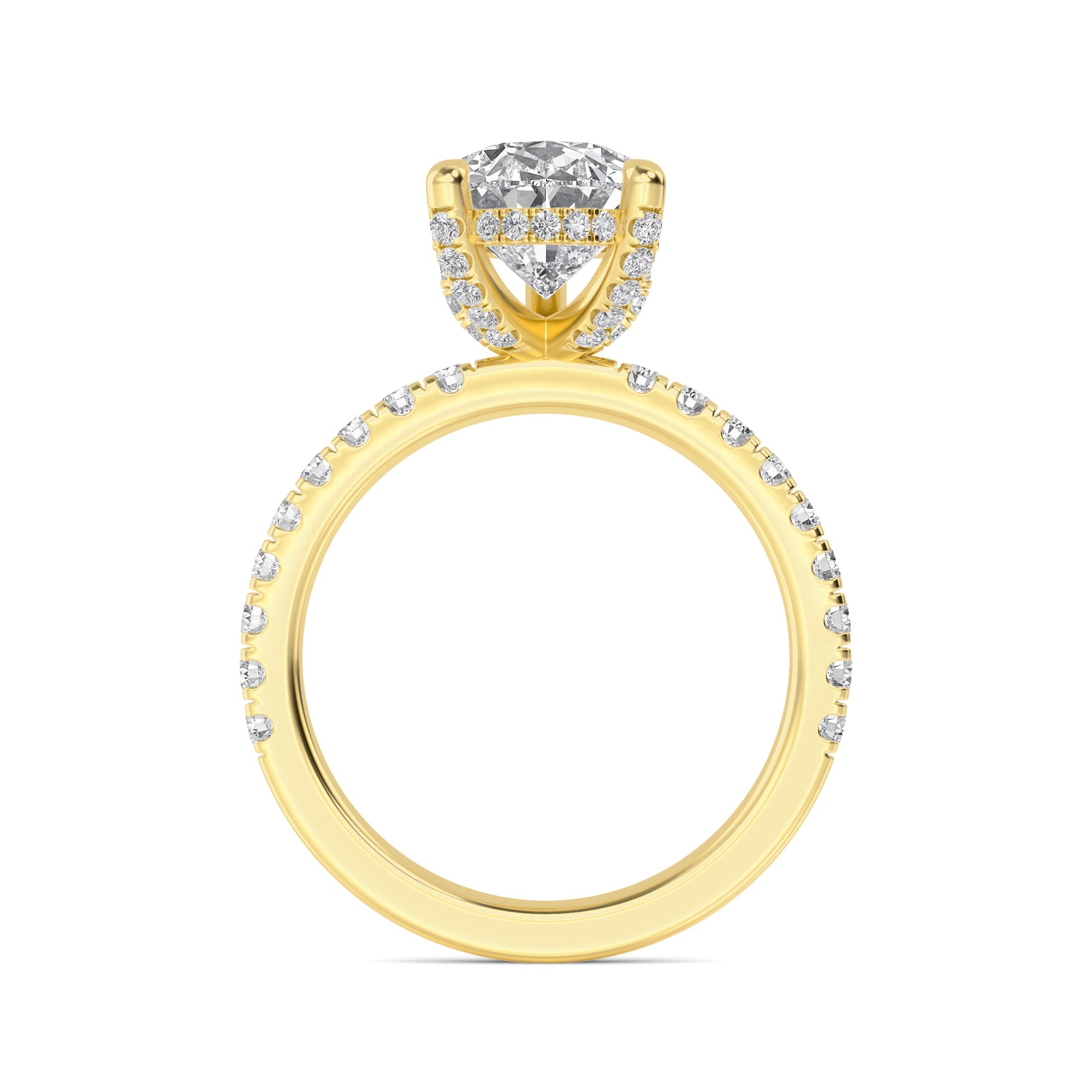 The Natasha 3.70ctw Pear cut Lab Grown Diamond Hidden Halo Engagement Ring