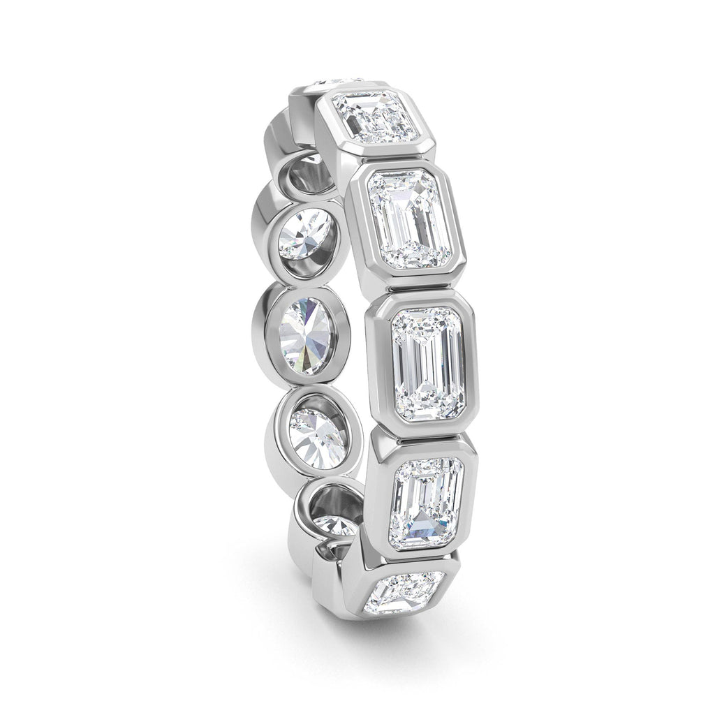 2.21ct Emerald and Oval cut Half and Half Full Eternity Ring