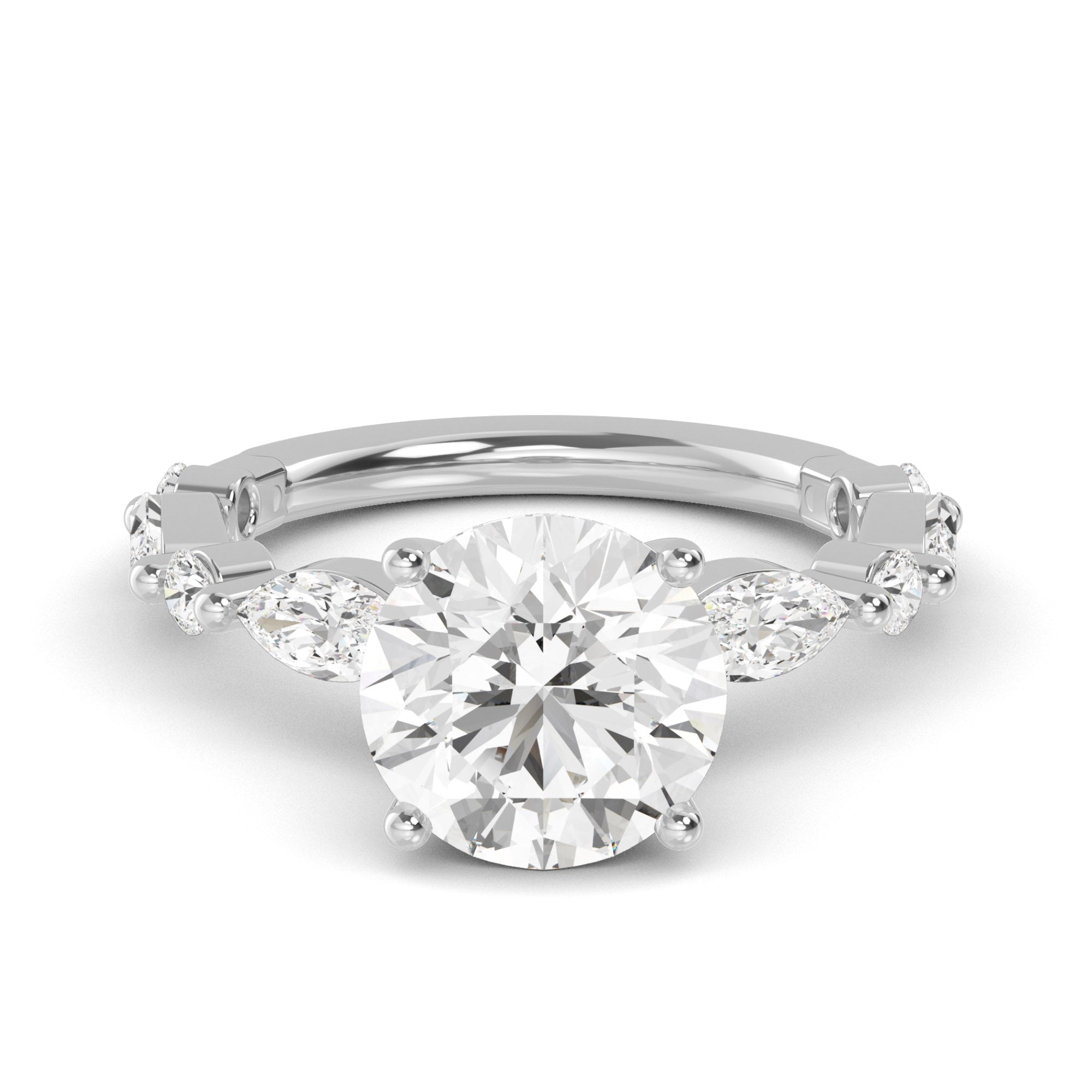 The Lucia 2.78ctw Round cut Lab Grown Diamond Engagement Ring