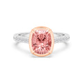 3.00ctw Cushion cut Pink Lab Grown Diamond Georgian Bezel Engagement Ring