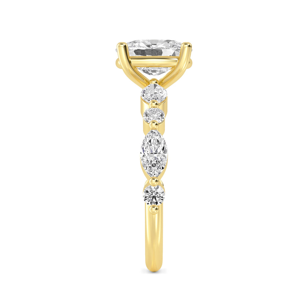 The Lucia 2.78ctw Elongated Cushion cut Lab Grown Diamond Engagemnt Ring