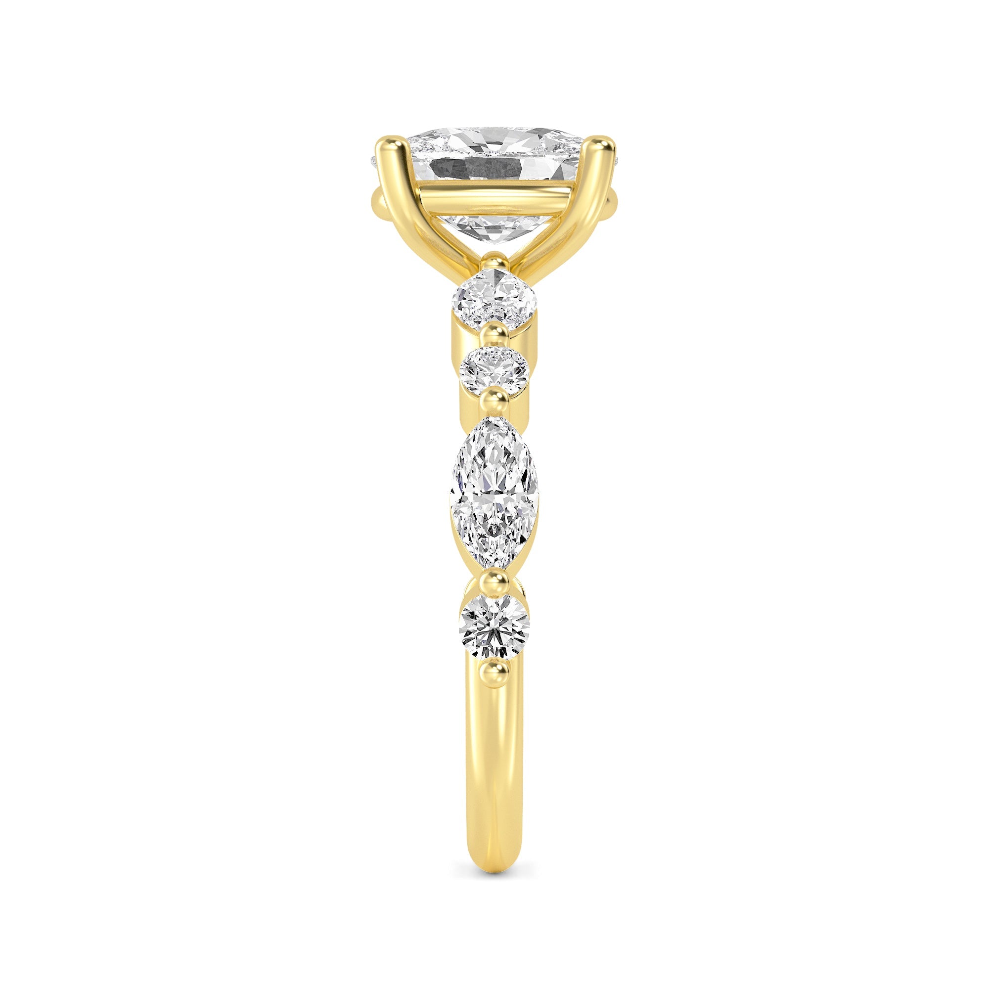 The Lucia 2.78ctw Elongated Cushion cut Lab Grown Diamond Engagemnt Ring