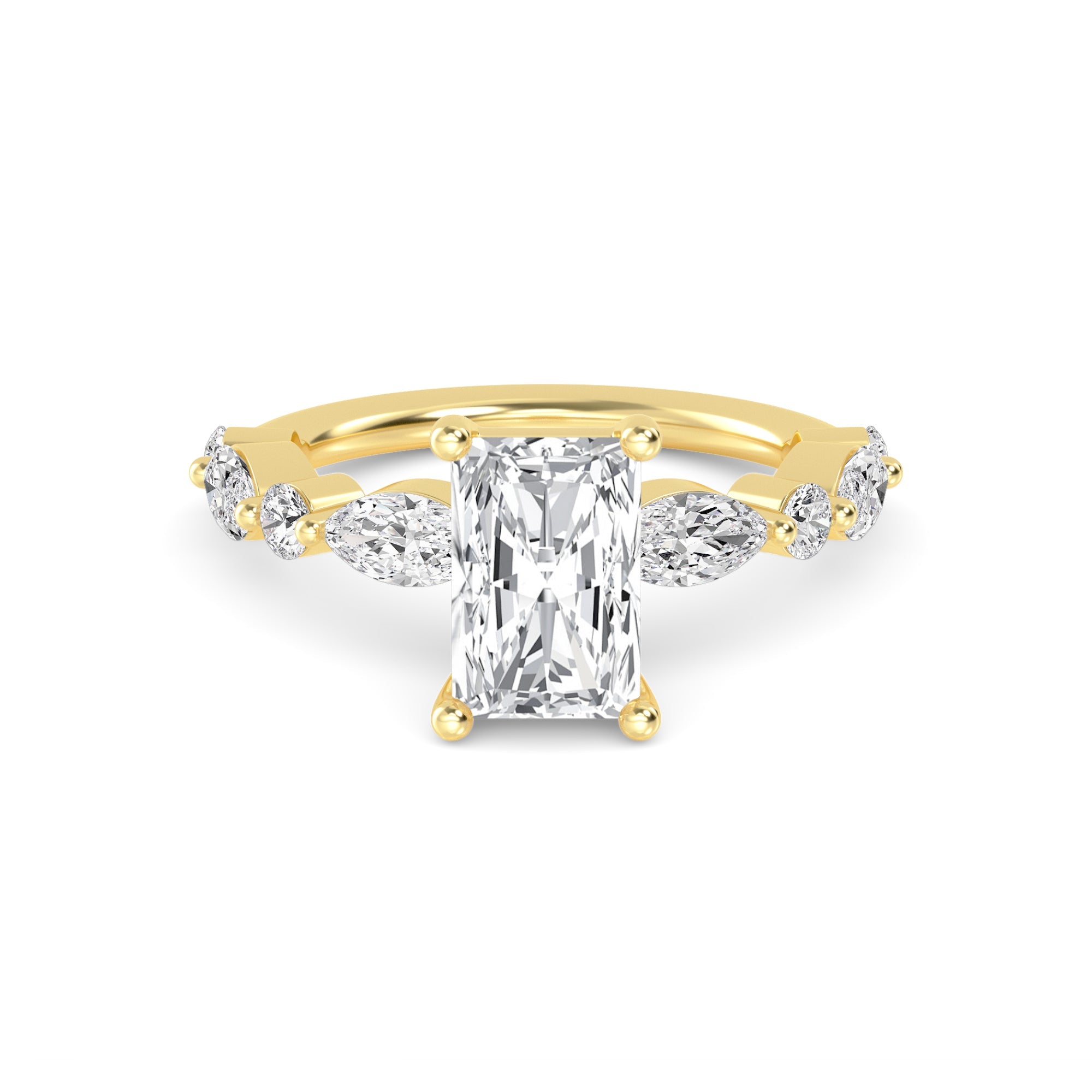 The Lucia 2.78ctw Emerald cut Lab Grown Diamond Engagemnt Ring