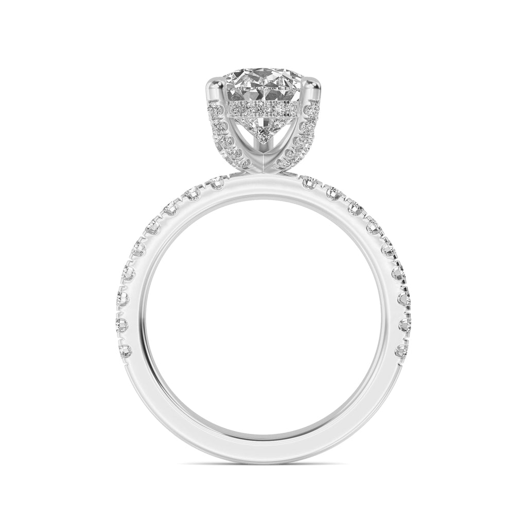 The Natasha 3.70ctw Pear cut Lab Grown Diamond Hidden Halo Engagement Ring