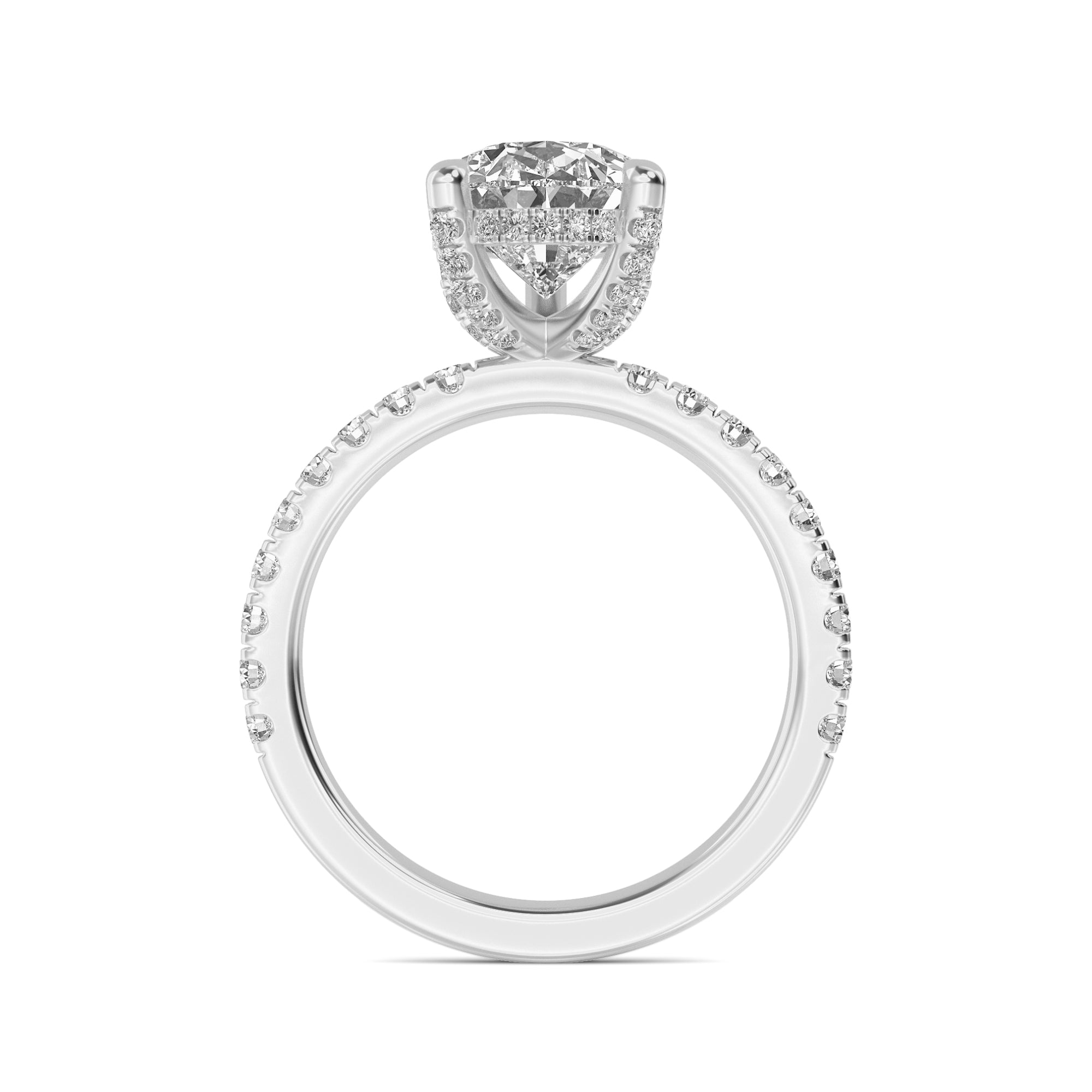 The Natasha 3.70ctw Pear cut Lab Grown Diamond Hidden Halo Engagement Ring