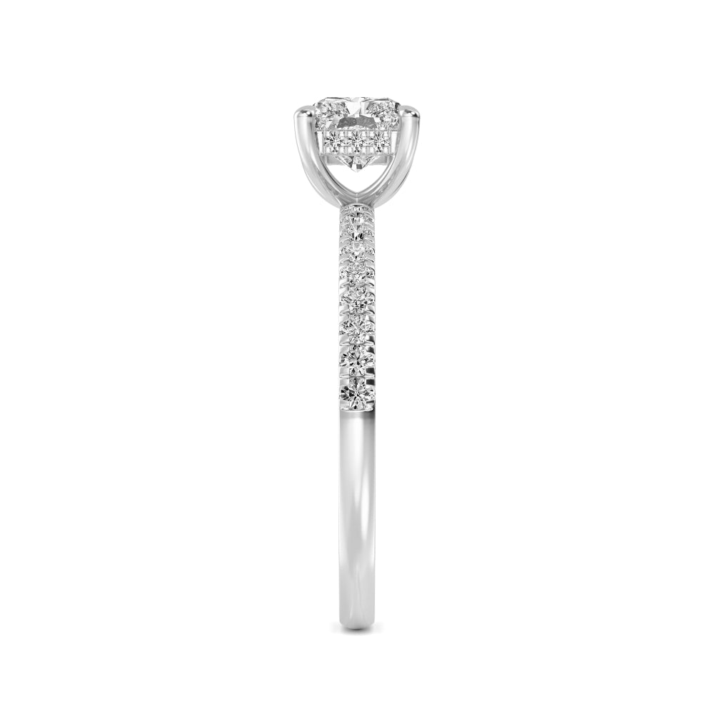 The Amanda 2.28ctw Radiant cut Lab Grown Diamond East-West Hidden Halo Engagement Ring