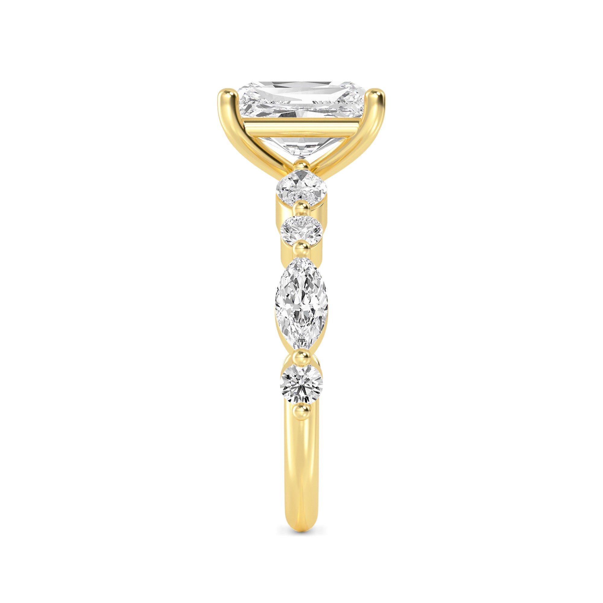 The Lucia 2.78ctw Emerald cut Lab Grown Diamond Engagemnt Ring