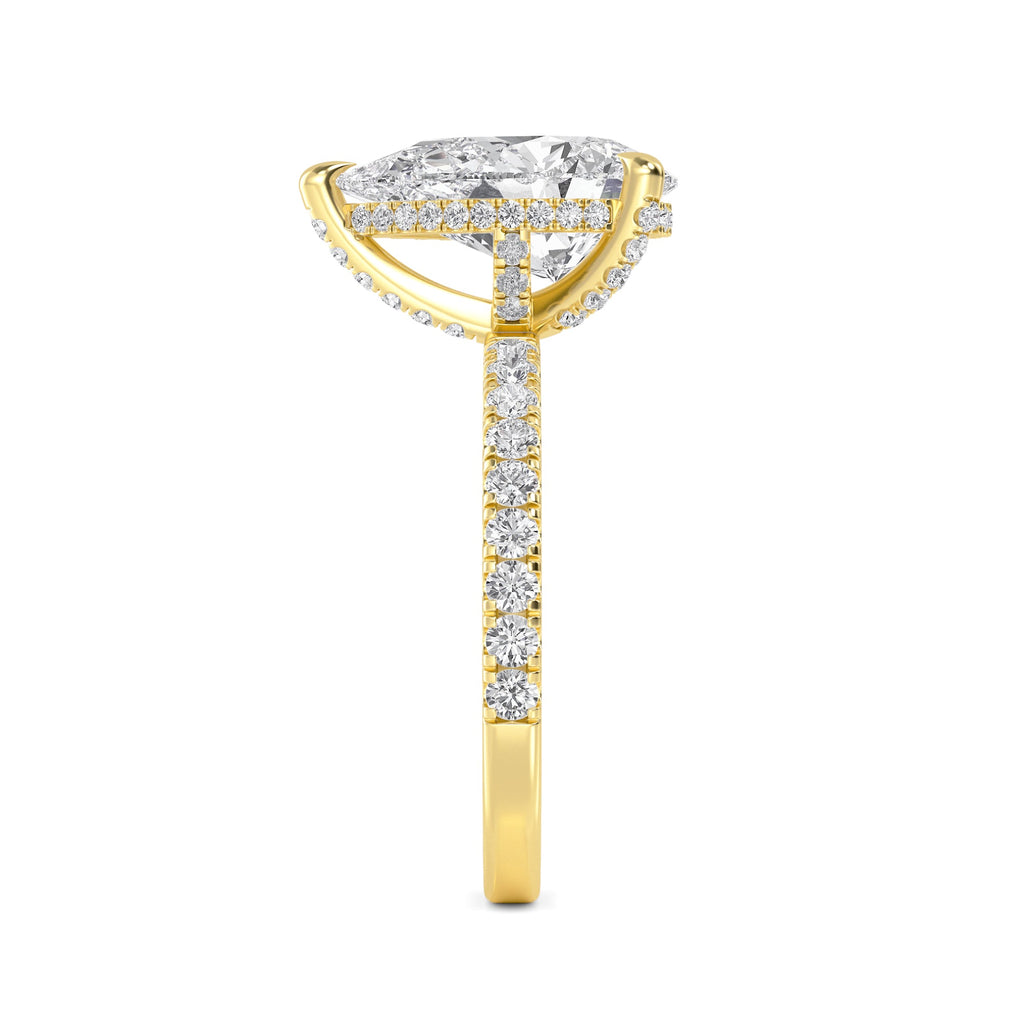 The Natasha 3.70ctw Pear cut Lab Grown Diamond Hidden Halo Engagement Ring