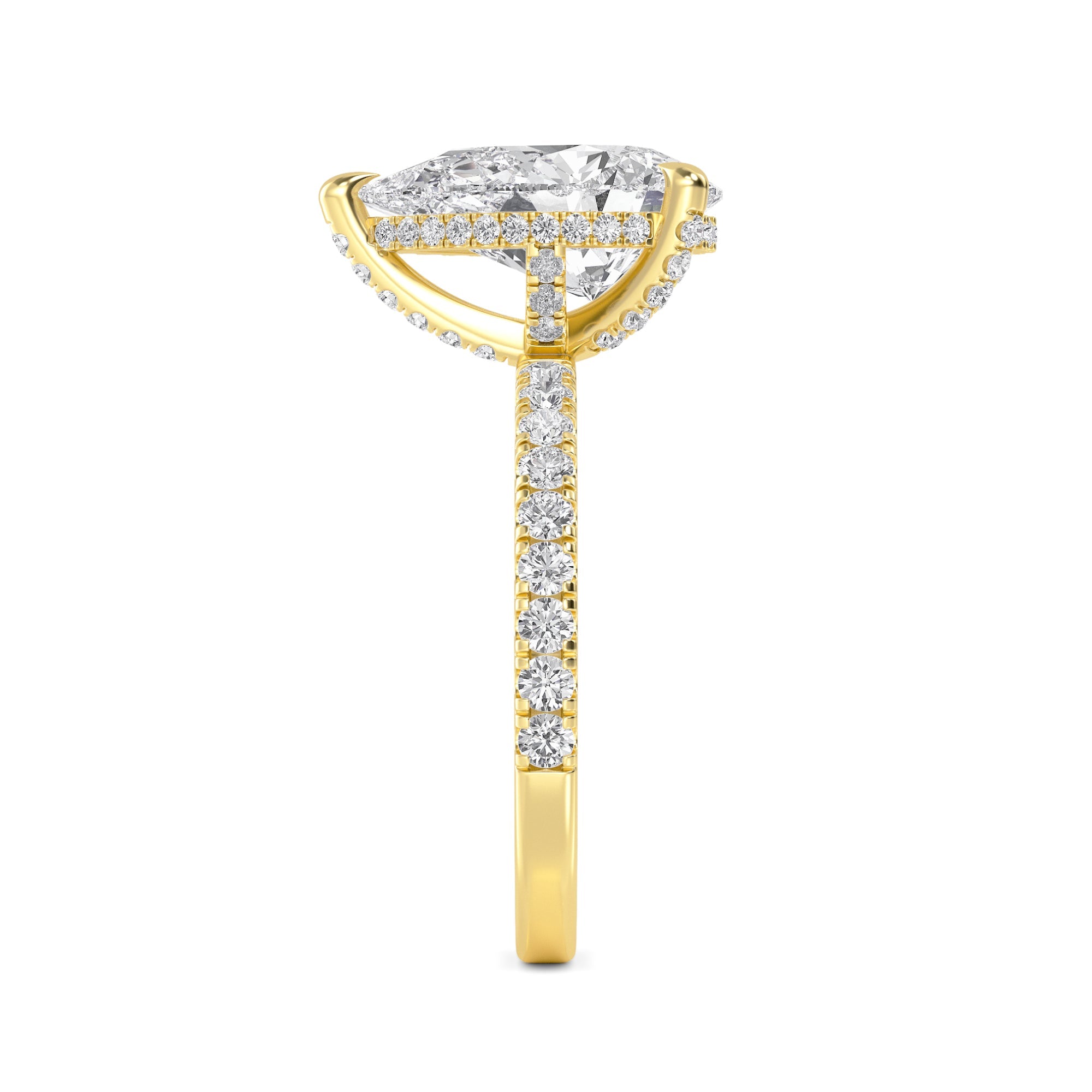 The Natasha 3.70ctw Pear cut Lab Grown Diamond Hidden Halo Engagement Ring