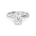 3.20ctw Oval cut Lab Grown Diamond Channel Set Engagement Ring