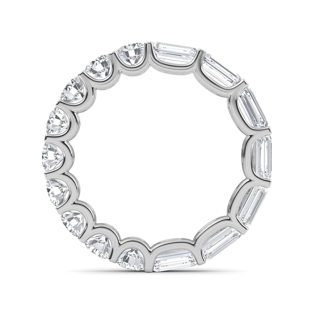 2.76ct Emerald and Round cut Half and Half Full Eternity Ring