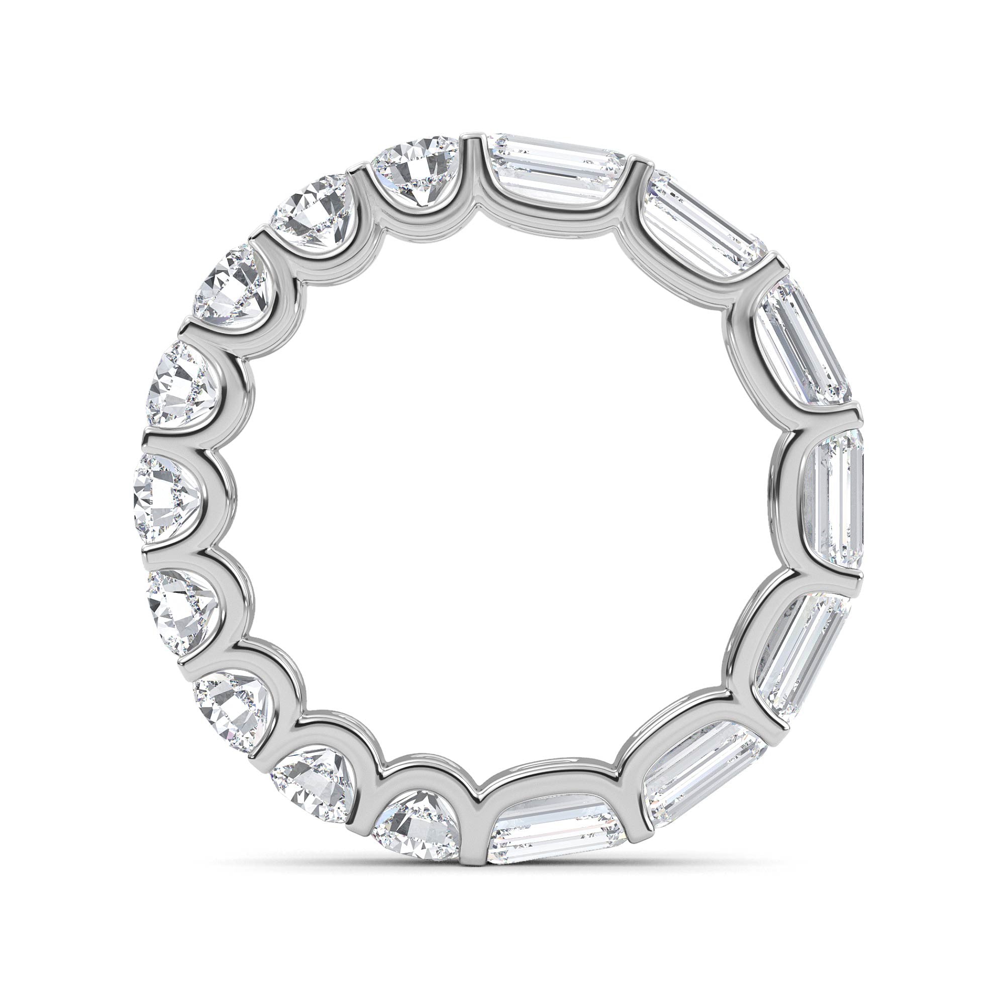 2.76ct Emerald and Round cut Half and Half Full Eternity Ring