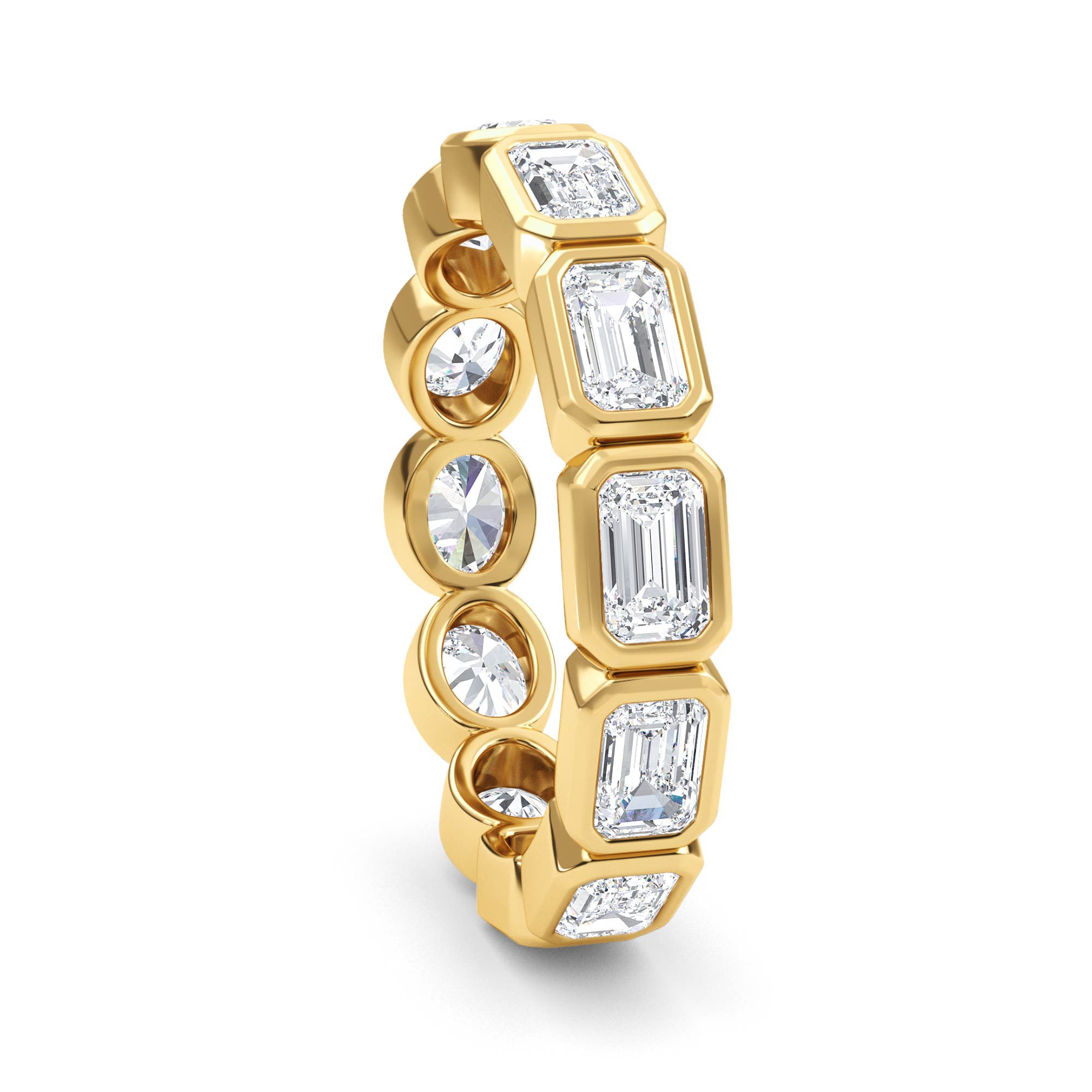 2.21ct Emerald and Oval cut Half and Half Full Eternity Ring