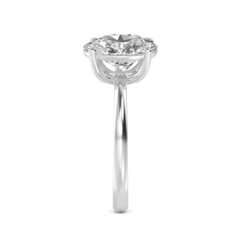 3.00ctw Oval and Heart cut Lab Grown Diamond Toi et Moi Engagement Ring